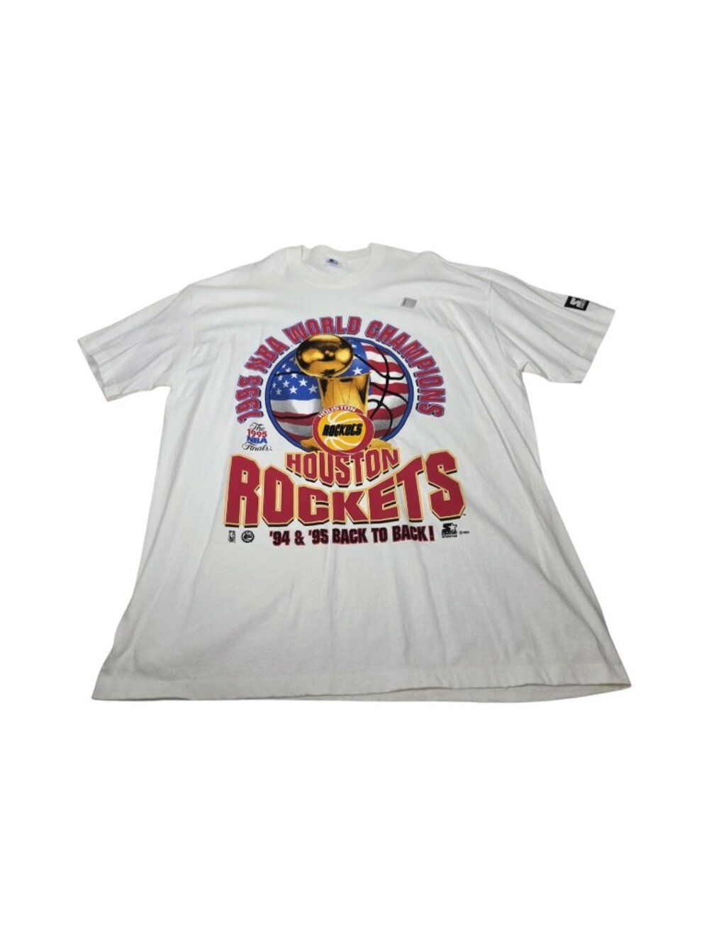 Vintage Starter Houston Rockets 1995 NBA Champions T-Shirt Men's XL 90s